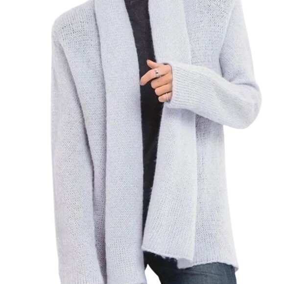 Wooden Ships Mohair Blend Open Front Knit Gray Cardigan S/M - Cozycore, Soft - Picture 1 of 8